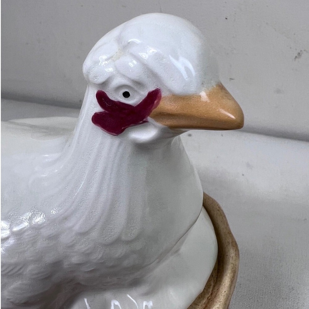 Hen‎ on Nest Egg Box Tureen Antique Staffordshire Chicken 19th Century Rare - Picture 6 of 16
